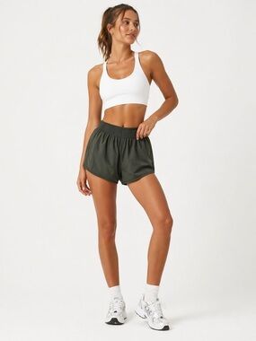 Women's Dark Green Athletic Shorts